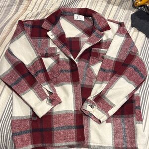 Luxe Red and White Plaid Jacket